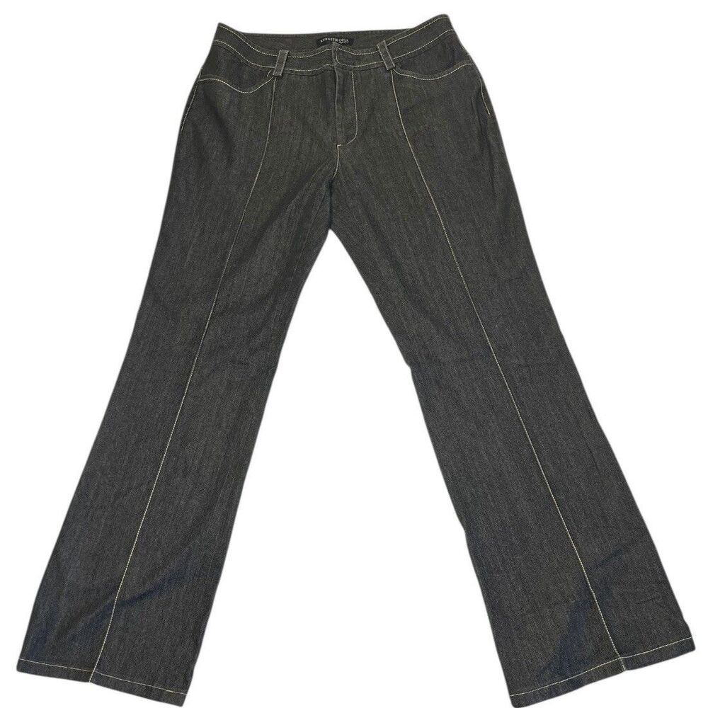 Kenneth Cole Low Rise Bootcut Pants Women’s Size 2 Gray Y2K Minimalist Core